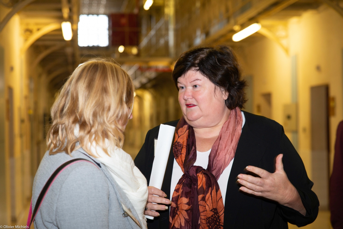 La ministre De Block en visite à la prison de Saint-Gilles.